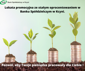 Lokata promocyjna ze stałym oprocentowaniem w Banku Spółdzielczym w Kcyni.